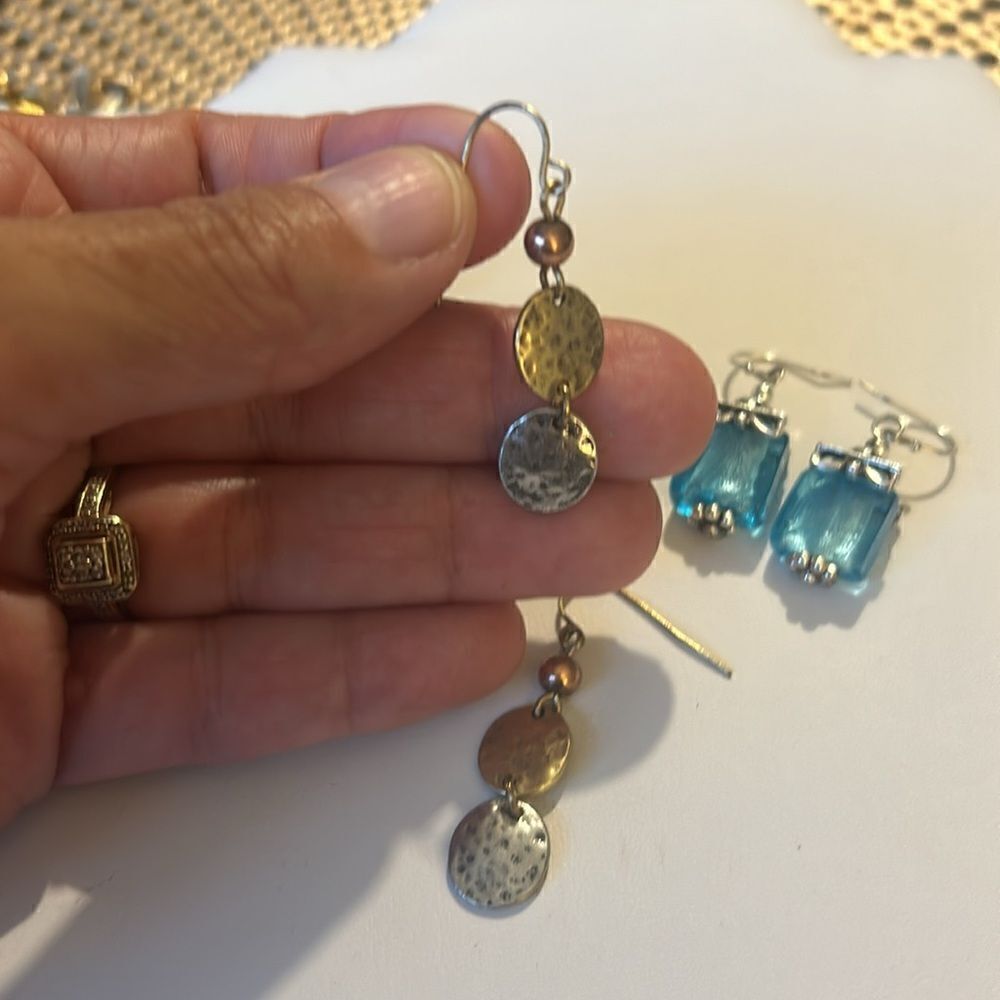 Lot of 3 dangle earrings - Picture 5 of 5